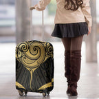 Gold Black New Zealand Manta Ray Luggage Cover Aotearoa Maori Haehae - Aussie Hoodie