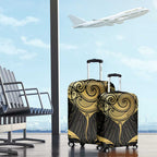 Gold Black New Zealand Manta Ray Luggage Cover Aotearoa Maori Haehae - Aussie Hoodie