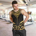 Gold Black New Zealand Manta Ray Men Tank Top Aotearoa Maori Haehae - Aussie Hoodie