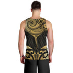Gold Black New Zealand Manta Ray Men Tank Top Aotearoa Maori Haehae - Aussie Hoodie