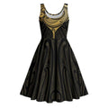 Gold Black New Zealand Manta Ray Midi Dress Aotearoa Maori Haehae - Aussie Hoodie