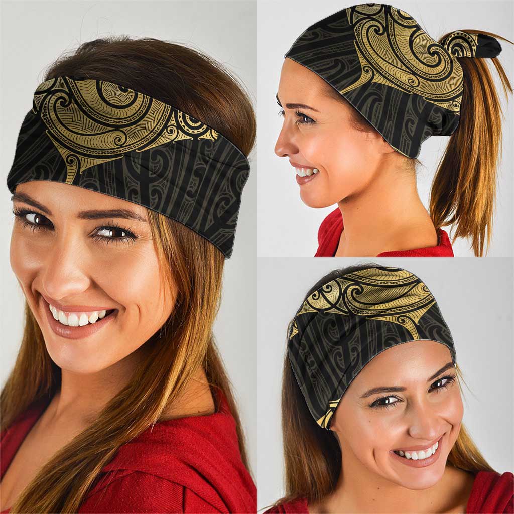 Gold Black New Zealand Manta Ray Neck Gaiter Aotearoa Maori Haehae LT14