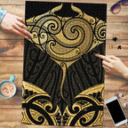 Gold Black New Zealand Manta Ray Puzzle Aotearoa Maori Haehae - Aussie Hoodie