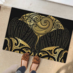 Gold Black New Zealand Manta Ray Rubber Doormat Aotearoa Maori Haehae - Aussie Hoodie