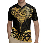 Gold Black New Zealand Manta Ray Rugby Jersey Aotearoa Maori Haehae - Aussie Hoodie
