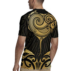 Gold Black New Zealand Manta Ray Rugby Jersey Aotearoa Maori Haehae - Aussie Hoodie