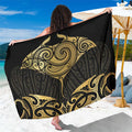 Gold Black New Zealand Manta Ray Sarong Aotearoa Maori Haehae - Aussie Hoodie