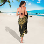 Gold Black New Zealand Manta Ray Sarong Aotearoa Maori Haehae - Aussie Hoodie