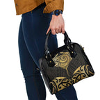 Gold Black New Zealand Manta Ray Shoulder Handbag Aotearoa Maori Haehae - Aussie Hoodie