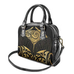 Gold Black New Zealand Manta Ray Shoulder Handbag Aotearoa Maori Haehae - Aussie Hoodie
