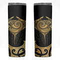 Gold Black New Zealand Manta Ray Skinny Tumbler Aotearoa Maori Haehae - Aussie Hoodie