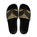 Gold Black New Zealand Manta Ray Slide Sandals Aotearoa Maori Haehae - Aussie Hoodie