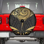 Gold Black New Zealand Manta Ray Spare Tire Cover Aotearoa Maori Haehae - Aussie Hoodie