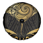 Gold Black New Zealand Manta Ray Spare Tire Cover Aotearoa Maori Haehae - Aussie Hoodie