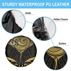 Gold Black New Zealand Manta Ray Spare Tire Cover Aotearoa Maori Haehae - Aussie Hoodie