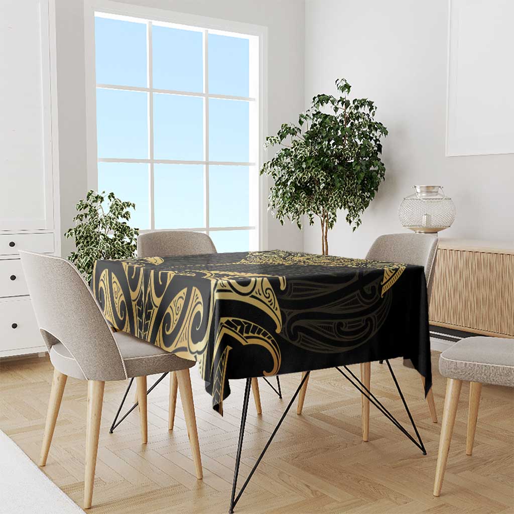 Gold Black New Zealand Manta Ray Tablecloth Aotearoa Maori Haehae - Aussie Hoodie