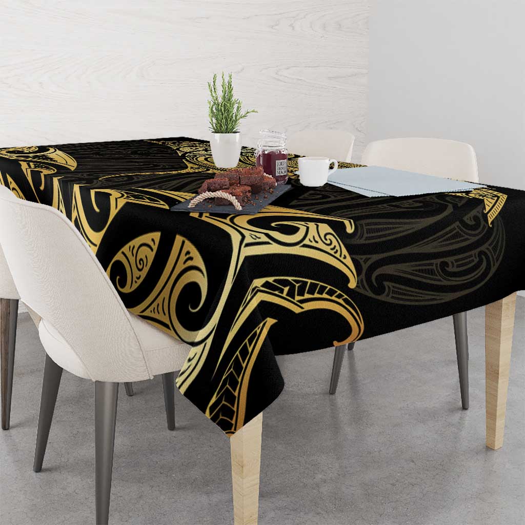 Gold Black New Zealand Manta Ray Tablecloth Aotearoa Maori Haehae - Aussie Hoodie