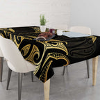 Gold Black New Zealand Manta Ray Tablecloth Aotearoa Maori Haehae - Aussie Hoodie