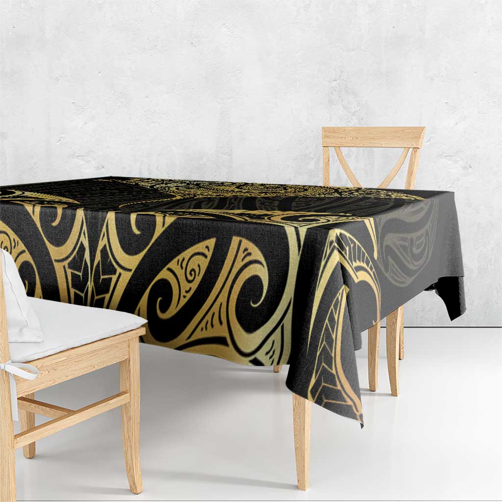 Gold Black New Zealand Manta Ray Tablecloth Aotearoa Maori Haehae - Aussie Hoodie
