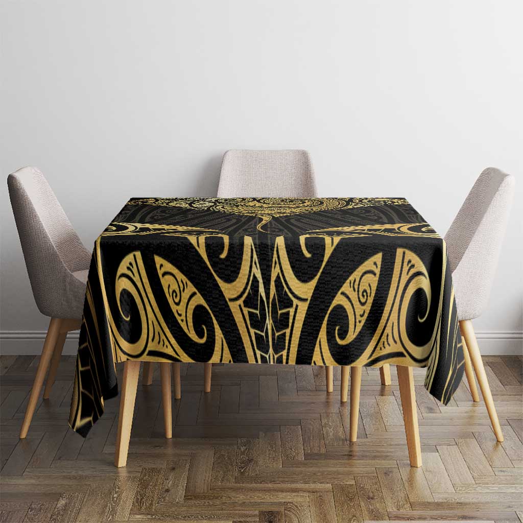 Gold Black New Zealand Manta Ray Tablecloth Aotearoa Maori Haehae - Aussie Hoodie
