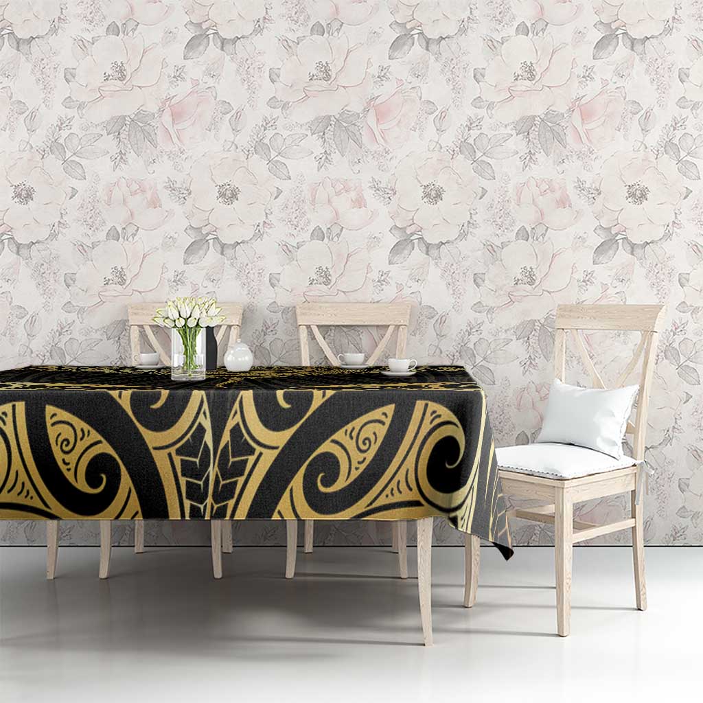 Gold Black New Zealand Manta Ray Tablecloth Aotearoa Maori Haehae - Aussie Hoodie