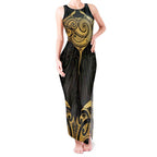 Gold Black New Zealand Manta Ray Tank Maxi Dress Aotearoa Maori Haehae - Aussie Hoodie