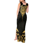 Gold Black New Zealand Manta Ray Tank Maxi Dress Aotearoa Maori Haehae - Aussie Hoodie
