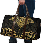 Gold Black New Zealand Manta Ray Travel Bag Aotearoa Maori Haehae - Aussie Hoodie