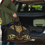 Gold Black New Zealand Manta Ray Travel Bag Aotearoa Maori Haehae - Aussie Hoodie