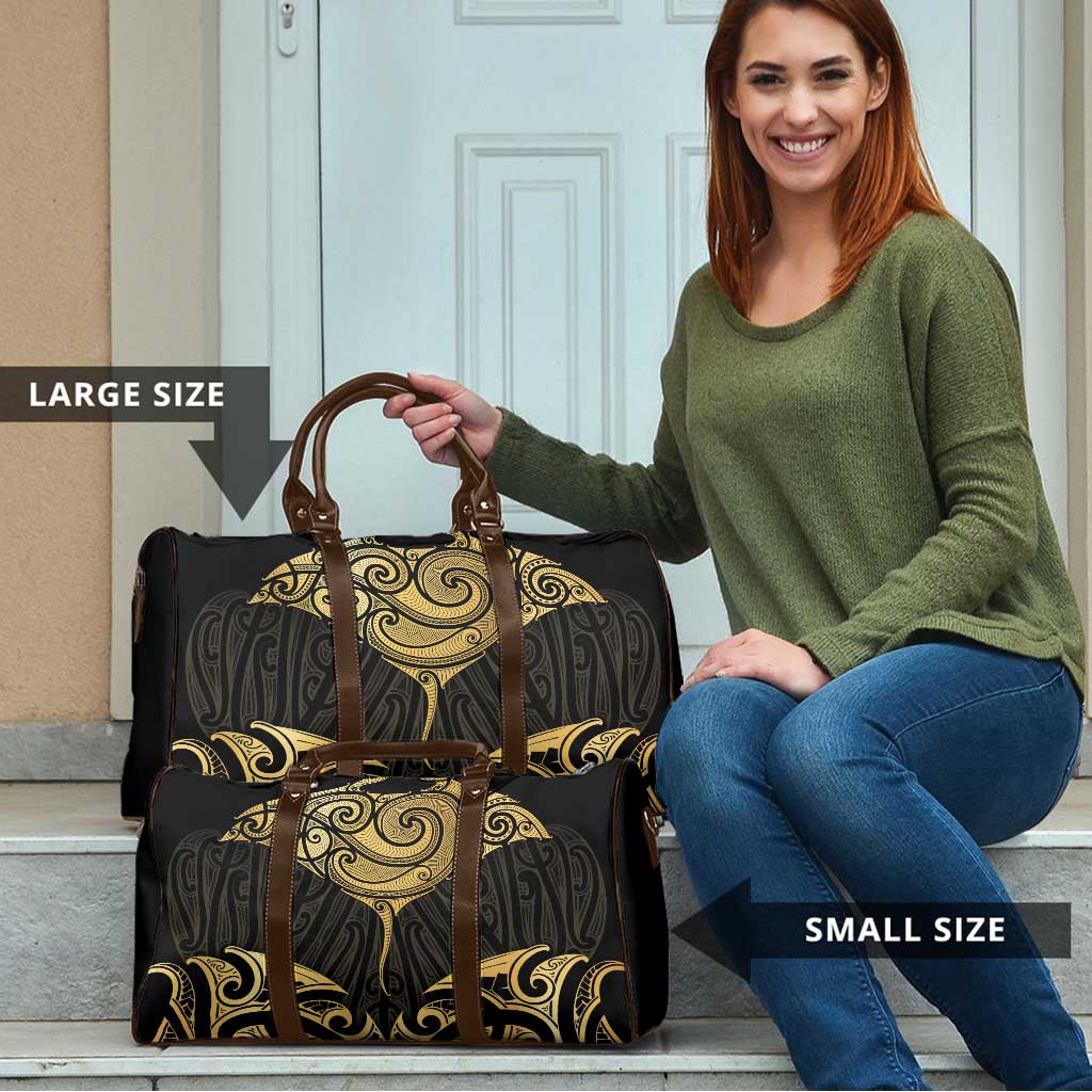 Gold Black New Zealand Manta Ray Travel Bag Aotearoa Maori Haehae - Aussie Hoodie