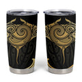 Gold Black New Zealand Manta Ray Tumbler Cup Aotearoa Maori Haehae - Aussie Hoodie