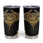 Gold Black New Zealand Manta Ray Tumbler Cup Aotearoa Maori Haehae - Aussie Hoodie