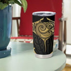 Gold Black New Zealand Manta Ray Tumbler Cup Aotearoa Maori Haehae - Aussie Hoodie