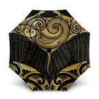Gold Black New Zealand Manta Ray Umbrella Aotearoa Maori Haehae - Aussie Hoodie