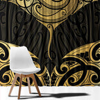 Gold Black New Zealand Manta Ray Window Curtain Aotearoa Maori Haehae - Aussie Hoodie