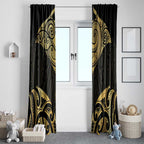 Gold Black New Zealand Manta Ray Window Curtain Aotearoa Maori Haehae - Aussie Hoodie