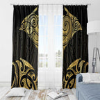 Gold Black New Zealand Manta Ray Window Curtain Aotearoa Maori Haehae - Aussie Hoodie