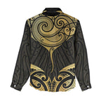 Gold Black New Zealand Manta Ray Women Casual Shirt Aotearoa Maori Haehae - Aussie Hoodie