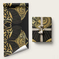 Gold Black New Zealand Manta Ray Wrapping Paper Aotearoa Maori Haehae - Aussie Hoodie