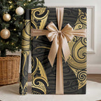 Gold Black New Zealand Manta Ray Wrapping Paper Aotearoa Maori Haehae - Aussie Hoodie