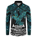 New Zealand Sulphur-crested Cockatoo Button Sweatshirt Aotearoa Maori Mix Paua Shell