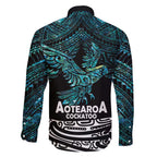 New Zealand Sulphur-crested Cockatoo Family Matching Off Shoulder Maxi Dress and Hawaiian Shirt Aotearoa Maori Mix Paua Shell