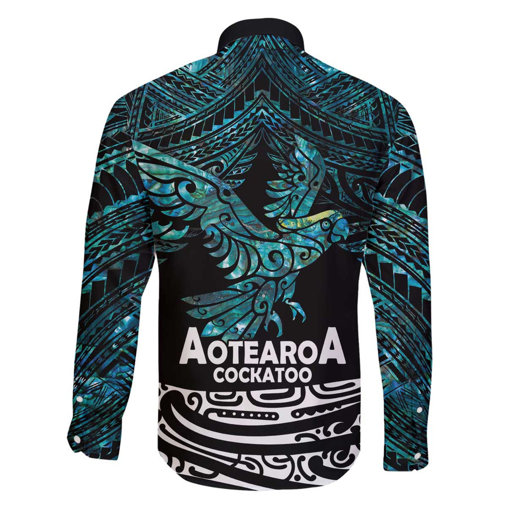 New Zealand Sulphur-crested Cockatoo Family Matching Puletasi and Hawaiian Shirt Aotearoa Maori Mix Paua Shell