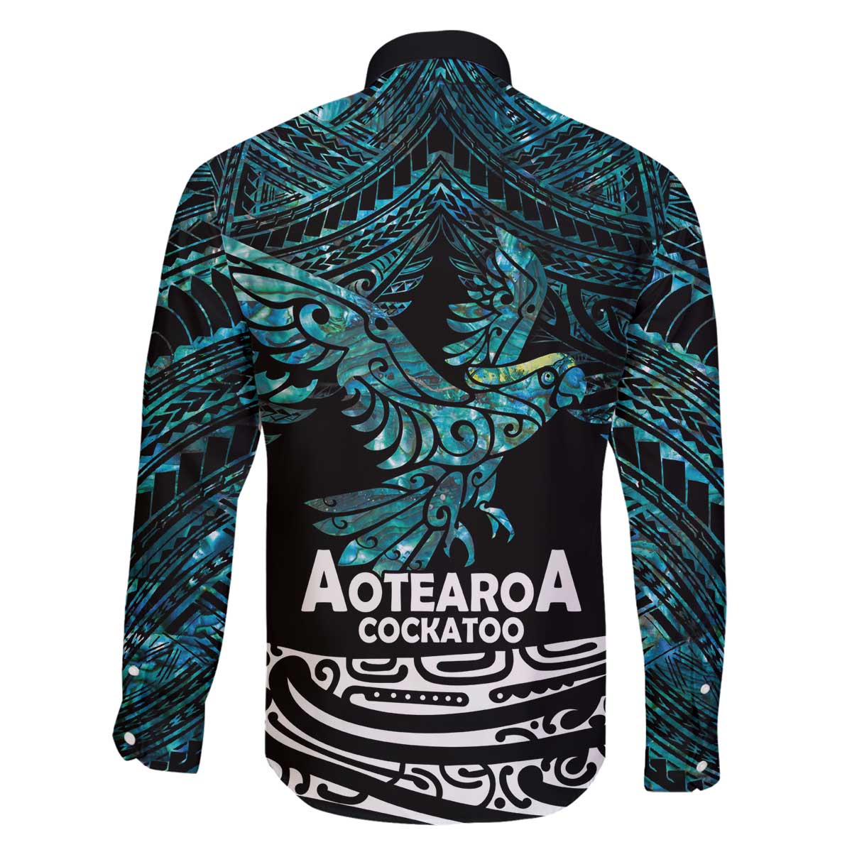New Zealand Sulphur-crested Cockatoo Family Matching Puletasi and Hawaiian Shirt Aotearoa Maori Mix Paua Shell