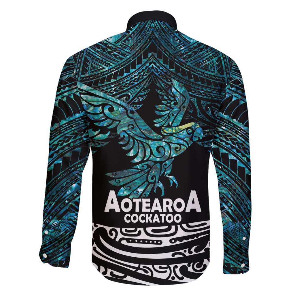 New Zealand Sulphur-crested Cockatoo Family Matching Summer Maxi Dress and Hawaiian Shirt Aotearoa Maori Mix Paua Shell