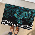 New Zealand Sulphur-crested Cockatoo Rubber Doormat Aotearoa Maori Mix Paua Shell