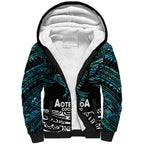 New Zealand Sulphur-crested Cockatoo Sherpa Hoodie Aotearoa Maori Mix Paua Shell