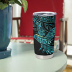 New Zealand Sulphur-crested Cockatoo Tumbler Cup Aotearoa Maori Mix Paua Shell