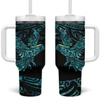 New Zealand Sulphur-crested Cockatoo Tumbler With Handle Aotearoa Maori Mix Paua Shell