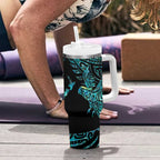 New Zealand Sulphur-crested Cockatoo Tumbler With Handle Aotearoa Maori Mix Paua Shell